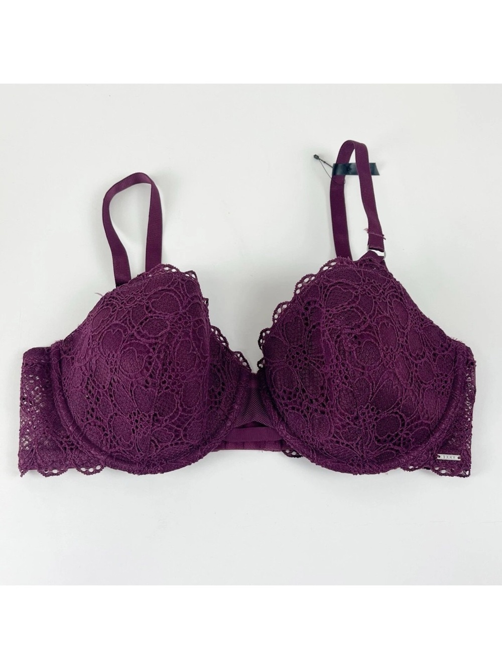 DKNY Bra Womens 36D Purple Adjustable Straps Lace Underwire NWT NEW